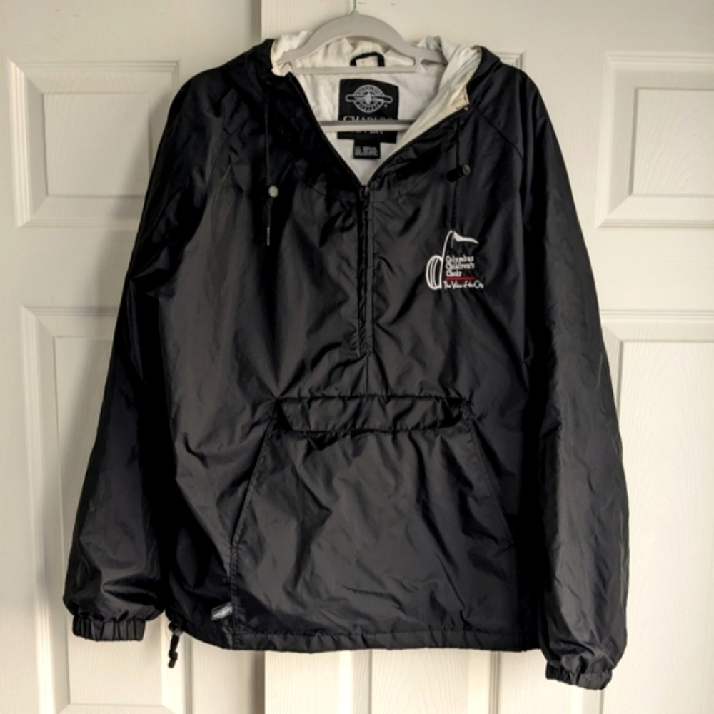 Vintage black crew rain jacket with Columbus Children's Choir logo